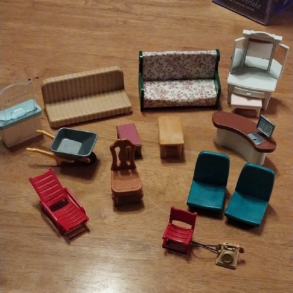 14 pc Miniature Furniture Set with Accessories